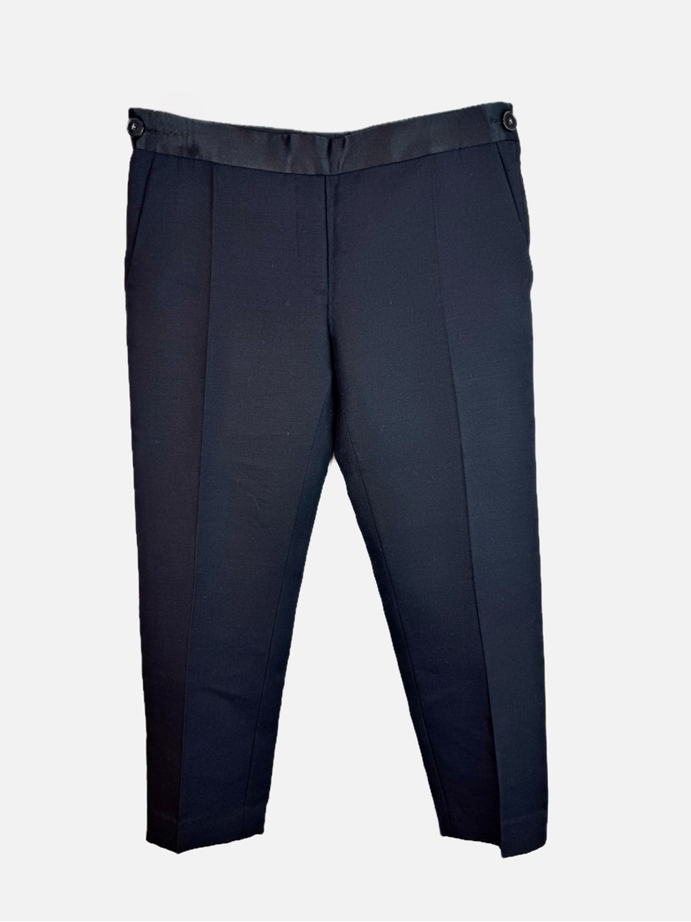 Victoria Beckham | Black Cropped Tuxedo Pant, 4